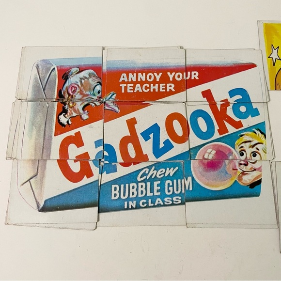 Vintage Wacky Packages Puzzle Checklist Cards Gadzooka and Kong Fu Incomplete - Picture 2 of 13